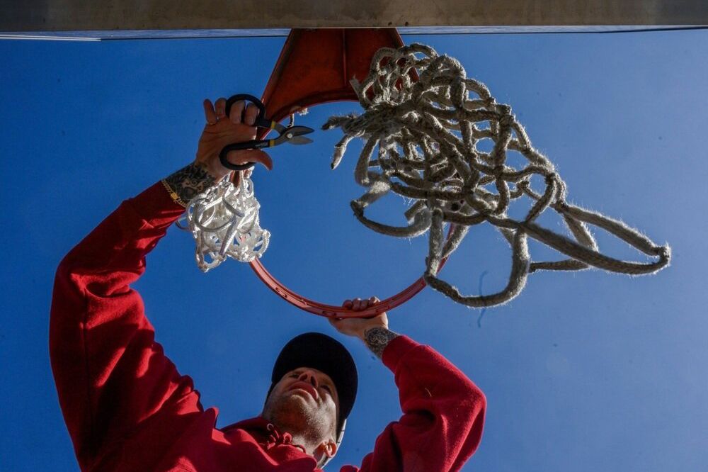 Flattened Basketballs as Art
