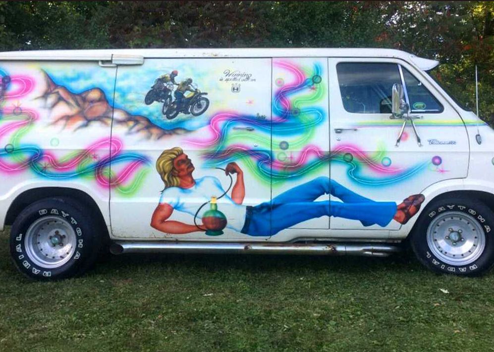 Airbrushed van